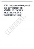 IOP 1501- meta theory and org psychology (2) - WITH  EXPECTED QUESTIONS AND SOLUTIONS 2024