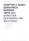 CHAPTER 3: BASIC  GERIATRICS  NURSING -WITH 2024  EXPECTED  QUESTIONS AND  SOLUTIONS