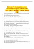 Edexcel P1 Renewable vs nonrenewable energy Questions with 100% Correct Answers | Latest Update 2024