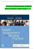 TEST BANK For Health Assessment for Nursing Practice, 7th Edition by Wilson, All Chapters 1 - 24, Complete Newest Version