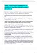 BMAL-590 Global Dimensions of Business Questions and Answers (Graded A)