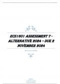 ECS1601 Assignment 7 (ALTERNATIVE COMPLETE ANSWERS) 2024 - DUE 2 November 2024