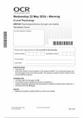 OCR A Level Psychology H567/02 Psychological Themes Through Core ...