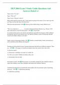 DEP 2004 Exam 3 Study Guide Questions And Answers Rated A+