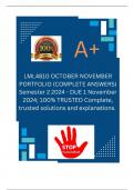 LML4810 OCTOBER NOVEMBER PORTFOLIO (COMPLETE ANSWERS) Semester 2 2024 - DUE 1 November 2024; 100% TRUSTED Complete, trusted solutions and explanations. 