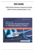 Test Bank For Wilkins Clinical Assessment In Respiratory Care 8th Edition By Huber, Consists Of 21 Complete Chapters, ISBN: 978-0323416351