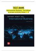 TEST BANK for International Business, 3rd Edition by Michael Geringer and Jeanne McNett. all Chapter 1 – 15 fully covered ISBN-9781265045845