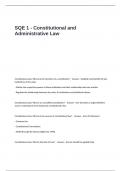 SQE 1 - Constitutional and Administrative Law Exam Questions and Answers