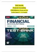 TEST BANK for Financial Accounting, 13th Edition by C William Thomas and Wendy M. Tietz Verified Chapters 1 - 12, Complete Newest Version