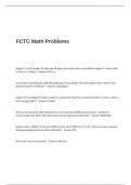 FCTC Test Questions and Answers- Math Problems