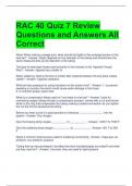 RAC 40 Quiz 7 Review Questions and Answers All Correct