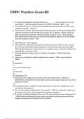 CRPC Practice Exam #2 QUESTIONS AND CORRECT DETAILED ANSWERS WITH RATIONALES (VERIFIED ANSWERS) |ALREADY GRADED A+