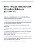 RAC 40 Quiz 4 Review with Complete Solutions (Graded A+)