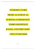 Test Bank For Timby's Introductory Medical-Surgical Nursing, 13th Edition by Loretta A Donnelly-Moreno All Chapters (1-72) | A+ COMPLETEGUIDE