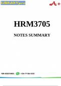 HRM3705 STUDY NOTES (Summary)