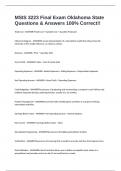 MSIS 3223 Final Exam Oklahoma State Questions & Answers 100% Correct!! 