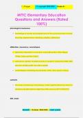 MTTC Elementary Education Questions and Answers (Rated  100%)