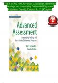 TEST BANK For Advanced Assessment Interpreting Findings and Formulating Differential Diagnoses, 4th Edition by Goolsby, Verified Chapters 1 - 22, Complete Newest Version