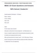 MDSC 321 Exam Questions and Answers 100% Solved | Graded A+