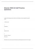 Elsevier HESI A2 A&P Exam  Practice Questions and Answers