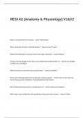 HESI A2 (Anatomy & Physiology) V1/V2 Test Questions and Answers