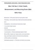 Mort 164 Sec 2: Grief, Death, Bereavement, and Mourning Exam Q&A 100% Pass