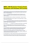 BMAL 590 Business Finance Exam Questions and Answers All Correct 