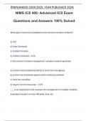 NIMS ICS 400: Advanced ICS Exam Questions and Answers 100% Solved