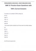 NNP 21 Practice Exam Questions with 100% Correct Answers