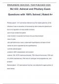 NU 433: Adrenal and Pituitary Exam Questions with 100% Solved | Rated A+