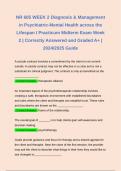 NR 605 WEEK 2 Diagnosis & Management in Psychiatric-Mental Health across the Lifespan I Practicum Midterm Exam Week 2 | Correctly Answered and Graded A+ | 2024/2025 Guide