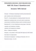 NUR 103- Exam 3 Questions and Answers 100% Solved