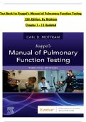 Test Bank for Ruppel’s Manual of Pulmonary Function Testing 12th Edition, By Mottram (All Chapters) A+