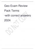 Geo Exam Review Pack Terms -with correct answers 2024