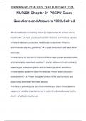 NUR231 Chapter 31 PREPU Exam Questions and Answers 100% Solved