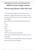 NURS 251 Exam Portage Learning Pharmacology Module 6 Q&A 100% Pass