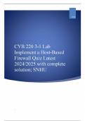 CYB 220 3-1 Lab Implement a Host-Based Firewall Quiz Latest 2024/2025 with complete solution; SNHU