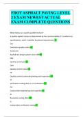 FDOT ASPHALT PAVING LEVEL 2 EXAM NEWEST ACTUAL EXAM COMPLETE QUESTIONS 