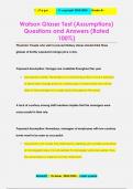 Watson Glaser Test (Assumptions) Questions and Answers (Rated  100%)