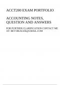 ACCT200 NOTES, QUESTIONS AND ANSWERS