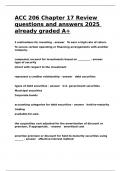 ACC 206 Chapter 17 Review questions and answers 2025 already graded A+.