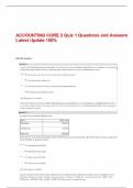 ACCOUNTING CORE 2 Quiz 1 Questions and Answers Latest Update 100%