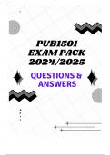 PUB1501 EXAM PACK 2024/2025 (QUESTIONS & ANSWERS)