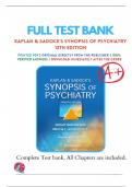 Test Bank For Kaplan & Sadock’s Synopsis of Psychiatry 12th Edition By Robert Boland; Marica Verdiun; Pedro Ruiz 9781975145569 Chapter 1-35 Complete Guide 