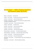   BI 121 Exam 1 - GRCC (Forbes) Questions And Answers Latest Top Score.