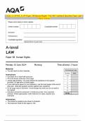 AQA A-LEVEL LAW Paper 3B Human Rights 7162/3B Combined Question Paper and Mark Scheme