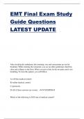 EMT Final Exam Study Guide Questions LATEST UPDATE