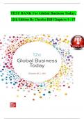 TEST BANK For Global Business Today, 12th Edition By Charles Hill, Verified Chapters 1 - 17, Complete Version