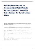 NCCER Introduction to Construction Math Module 00102-15 Exam / 00102-15 Introduction To Construction Math