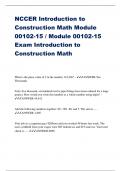 NCCER Introduction to Construction Math Module 00102-15 / Module 00102-15 Exam Introduction to Construction Math